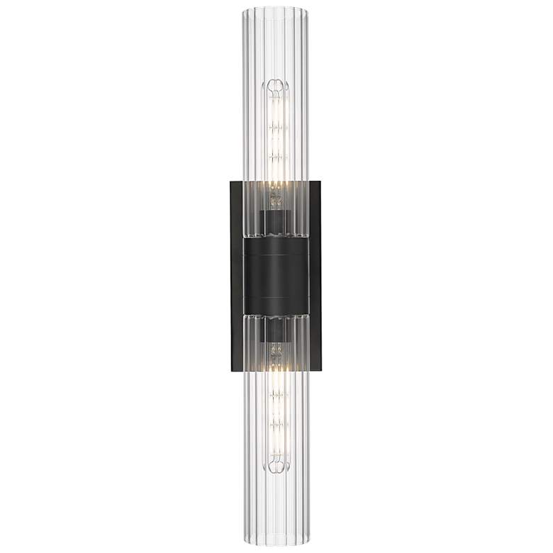 Image 2 Empire 24.75" Wide 2 Light Matte Black Bath Light With Clear Shade more views