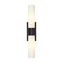 2_Empire 24.75" Wide 2 Light Matte Black Bath Light With White Shade more views