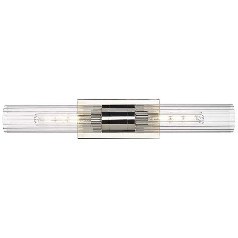 Image 1 Empire 24.75" Wide 2 Light Polished Nickel Bath Light With Clear Shade