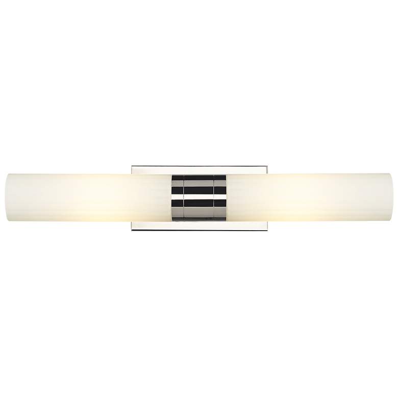 Image 1 Empire 24.75 inch Wide 2 Light Polished Nickel Bath Light With White Shade