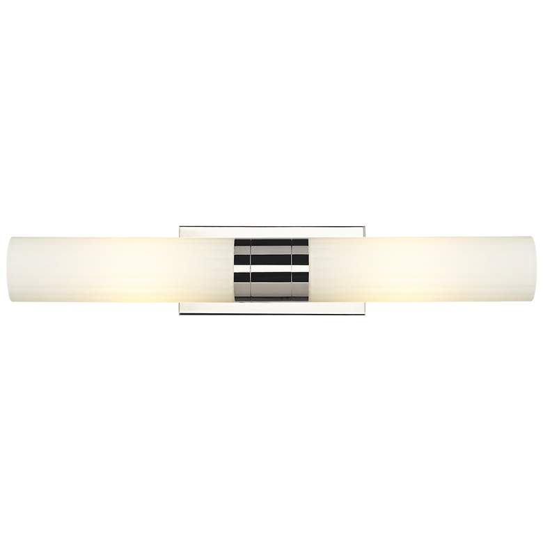 Image 1 Empire 24.75" Wide 2 Light Polished Nickel Bath Light With White Shade