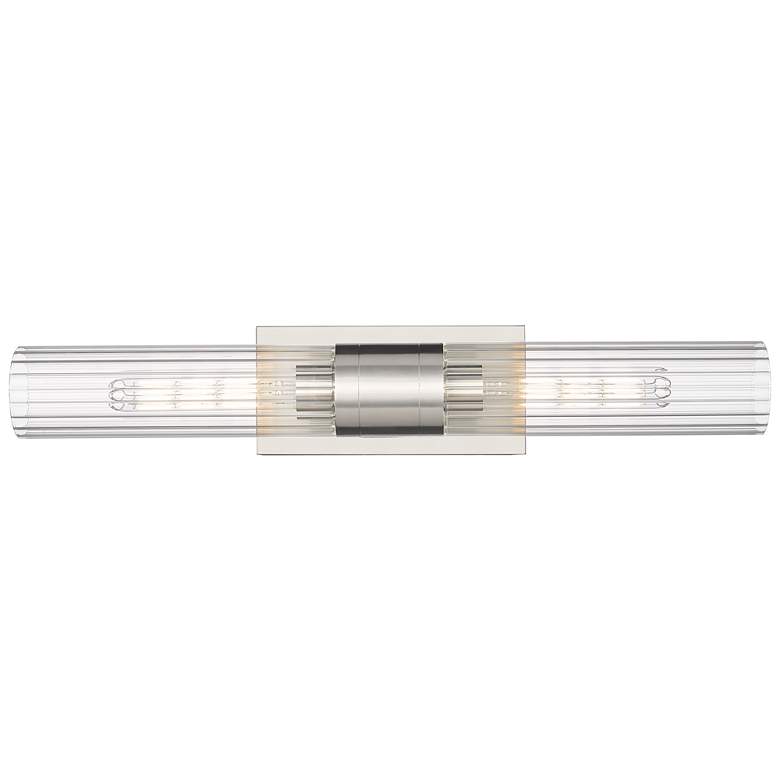 Image 1 Empire 24.75" Wide 2 Light Satin Nickel Bath Light With Clear Shade