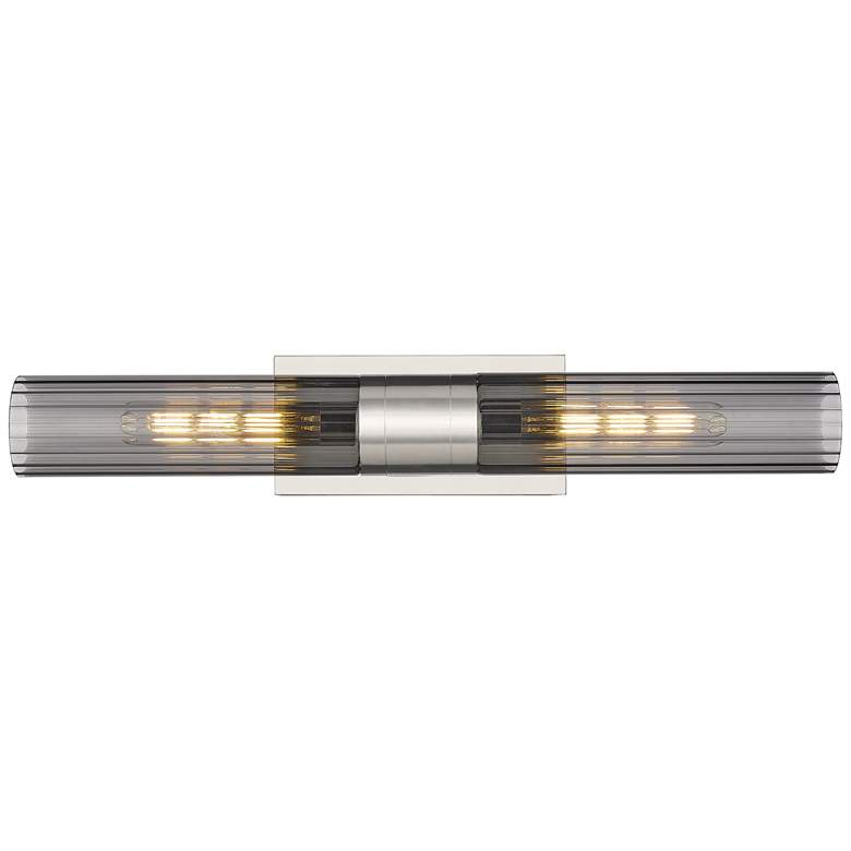 Image 1 Empire 24.75" Wide 2 Light Satin Nickel Bath Light With Smoke Shade