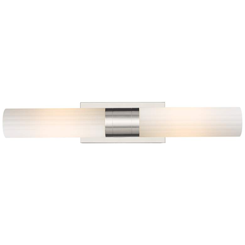 Image 1 Empire 24.75" Wide 2 Light Satin Nickel Bath Light With White Shade