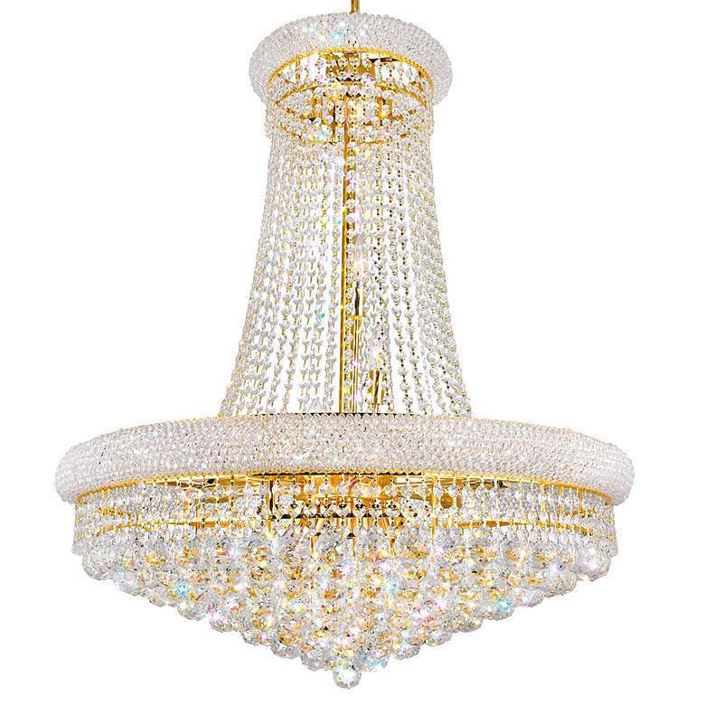 Image 2 Empire 28" Wide Gold and Clear Crystal Chandelier more views