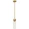 Empire 3.13" Wide Stem Hung Brushed Brass Pendant With Clear Shade