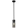 Empire 3.13" Wide Stem Hung Matte Black Pendant With Smoke Shade