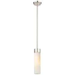 Empire 3.13&quot; Wide Stem Hung Polished Nickel Pendant With White Shade