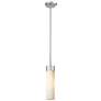 Empire 3.13" Wide Stem Hung Satin Nickel Pendant With White Shade