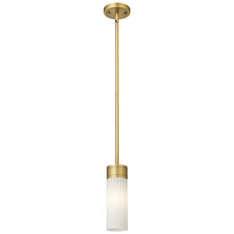 Image 1 Empire 3 1/4" Wide Brushed Brass Mini Pendant w/ White Glass