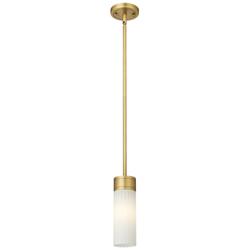 Empire 3 1/4" Wide Brushed Brass Mini Pendant w/ White Glass