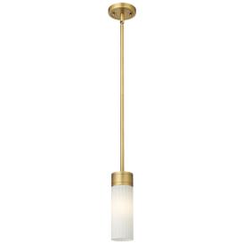 Empire 3 1/4" Wide Brushed Brass Mini Pendant w/ White Glass Empire 3 1/4" Wide Brushed Brass Mini Pendant w/ White Glass