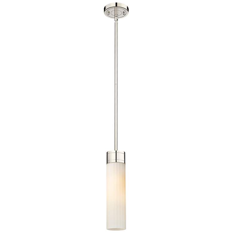 Image 1 Empire 3 1/4"W Polished Nickel Mini Pendant w/ White Glass