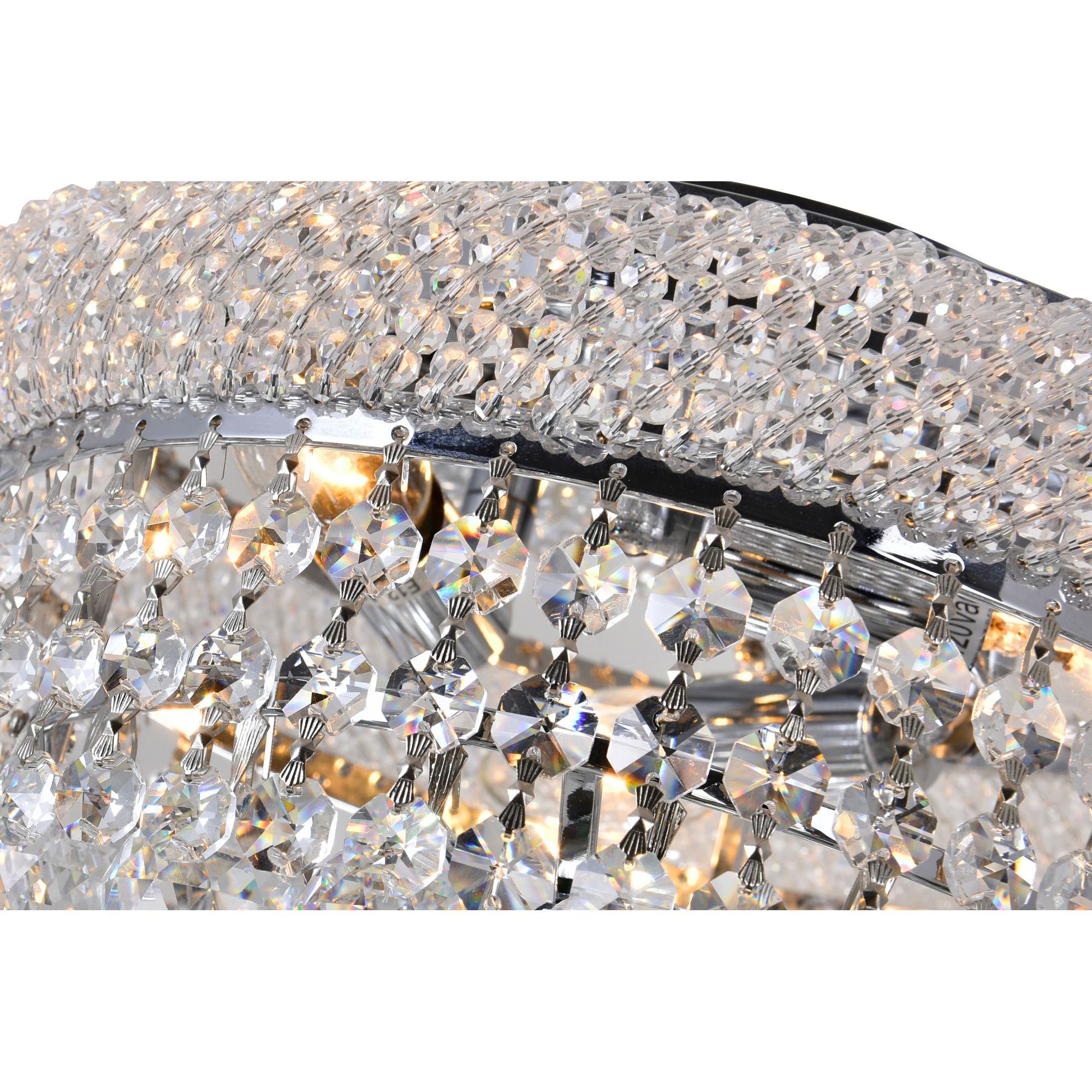 Image 3 Empire 3 Light 12in Chrome Flush Mount with Crystals more views