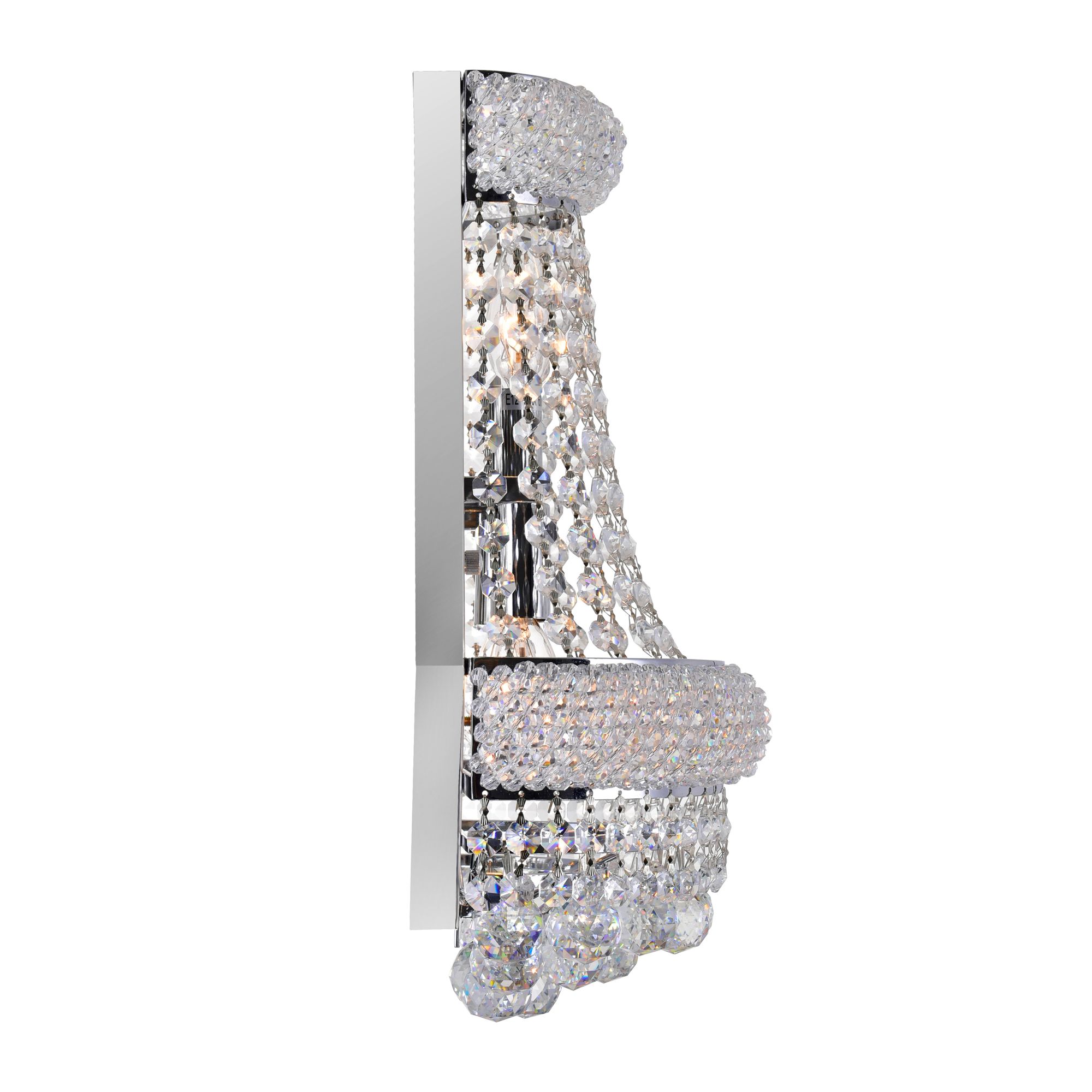 Image 3 Empire 3 Light 12in Chrome Wall Sconce with Crystals more views
