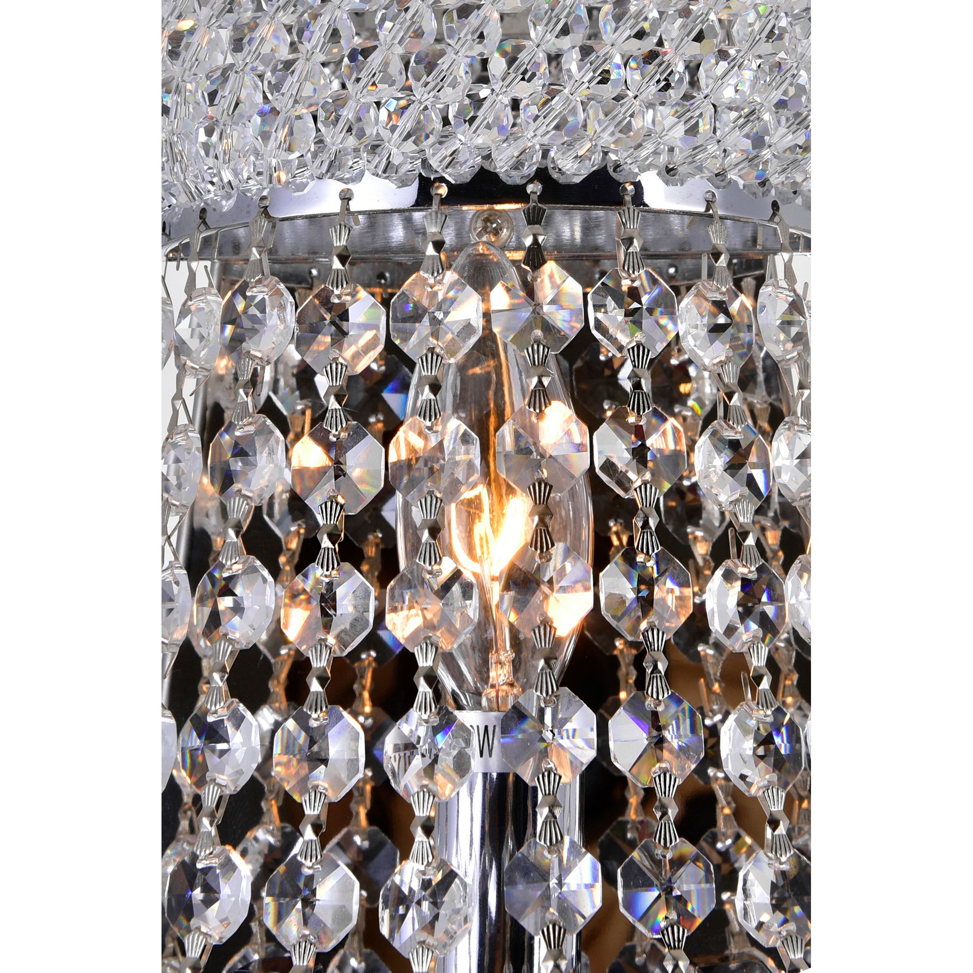 Image 4 Empire 3 Light 12in Chrome Wall Sconce with Crystals more views