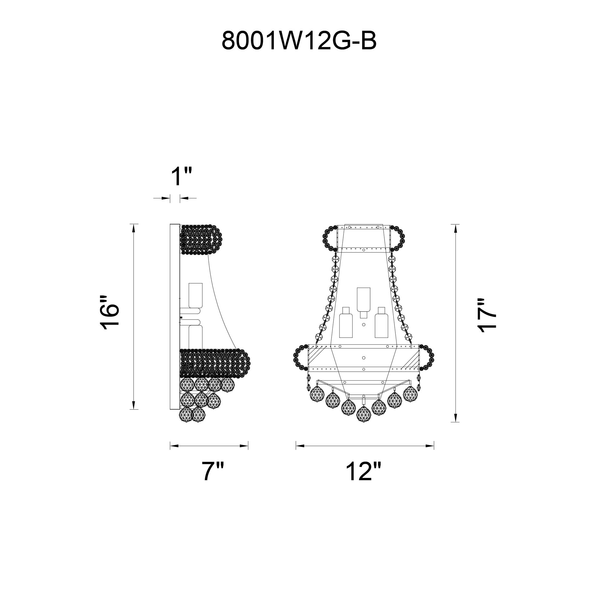 Image 5 Empire 3 Light 12in Chrome Wall Sconce with Crystals more views