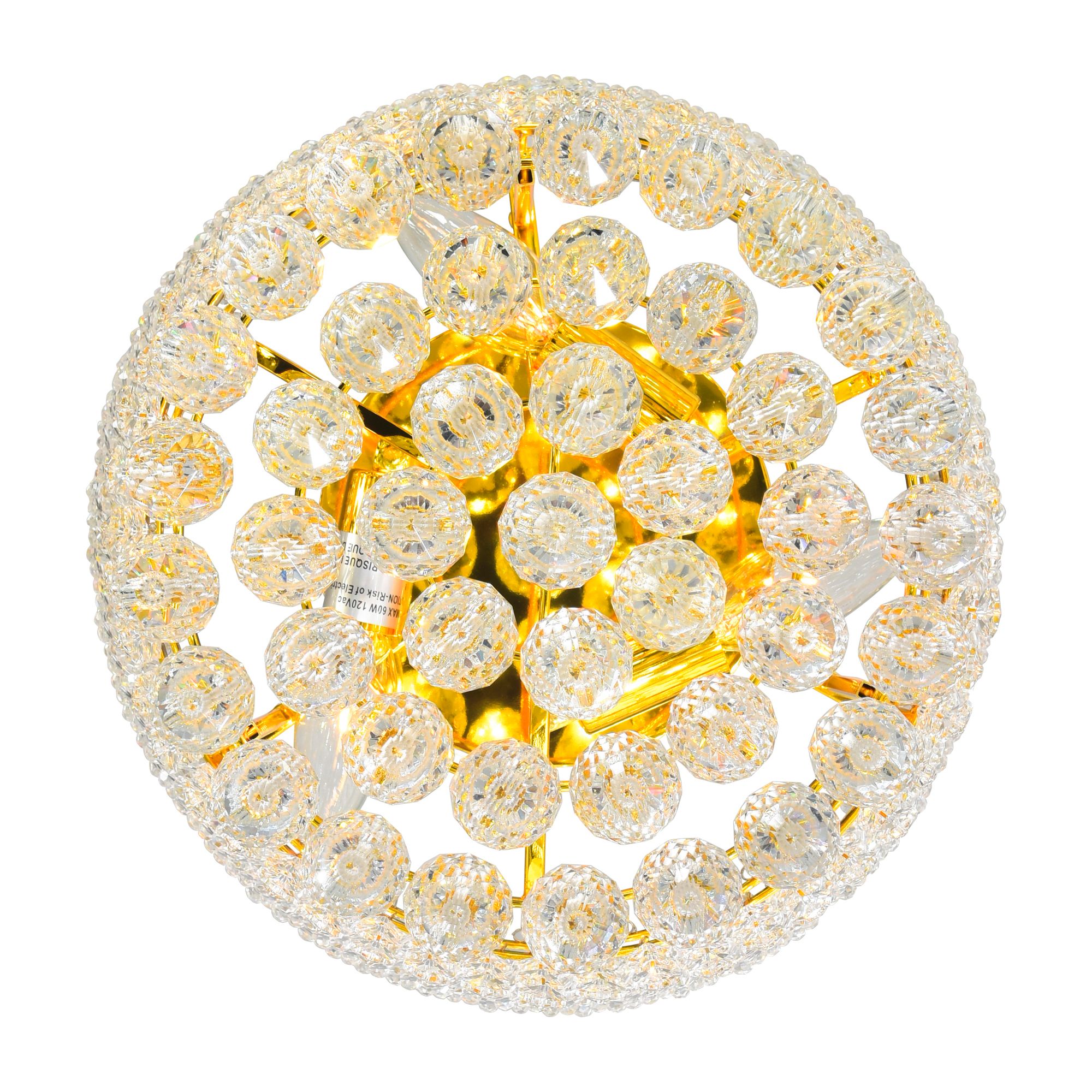 Image 2 Empire 3 Light 12in Gold Flush Mount with Crystals more views