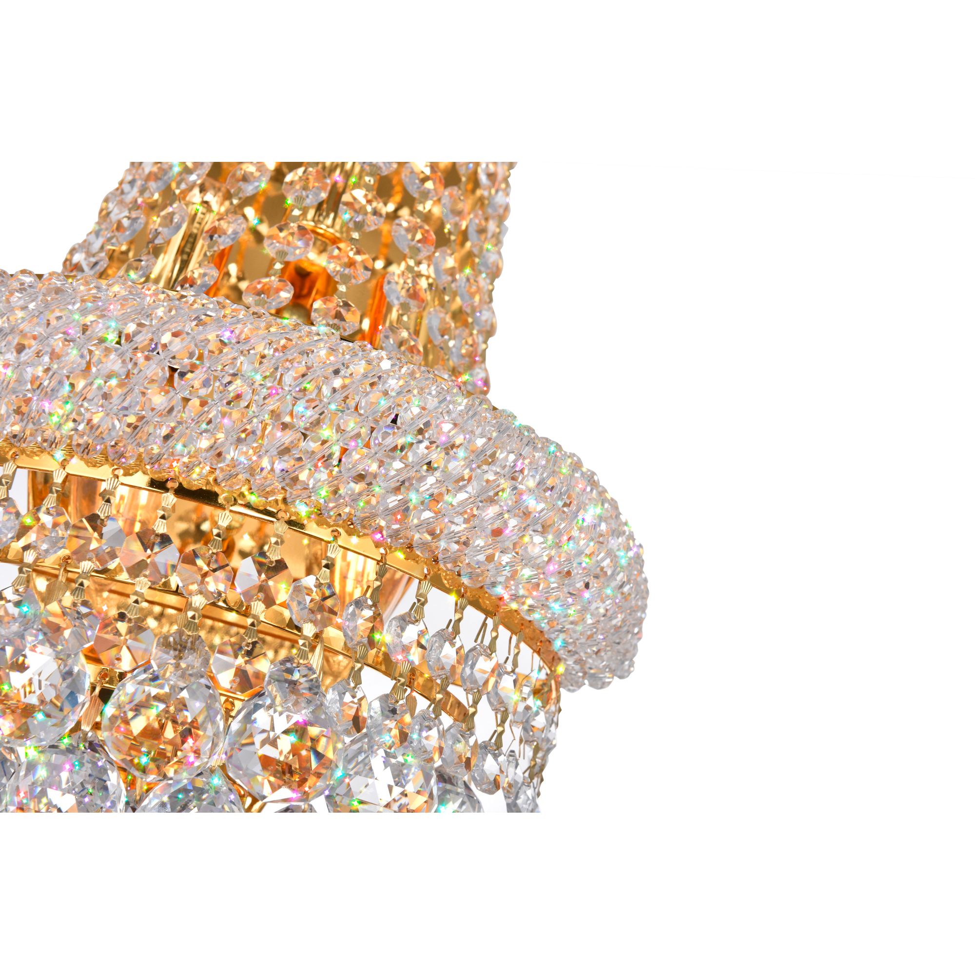 Image 3 Empire 3 Light 12in Gold Wall Sconce with Crystals more views