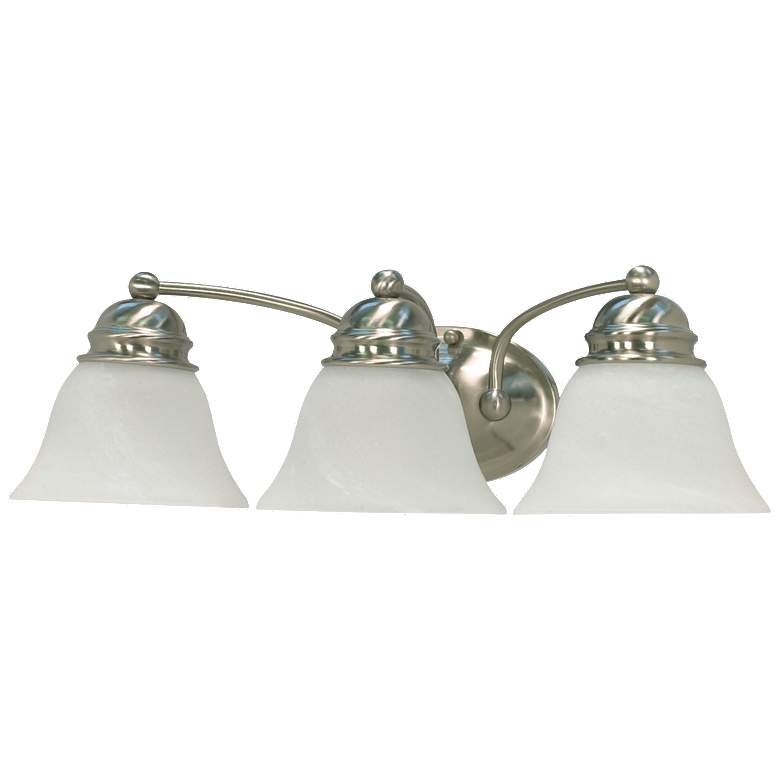 Image 1 Empire; 3 Light; 21 in.; Vanity with Alabaster Glass Bell Shades