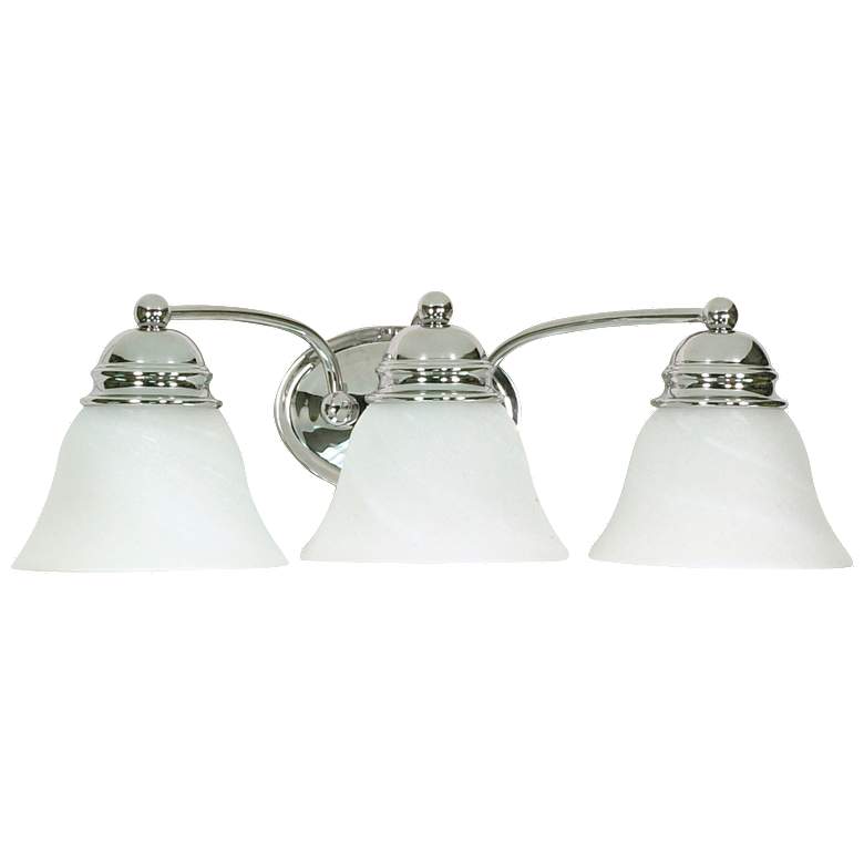 Image 1 Empire; 3 Light; 21 in.; Vanity with Alabaster Glass Bell Shades
