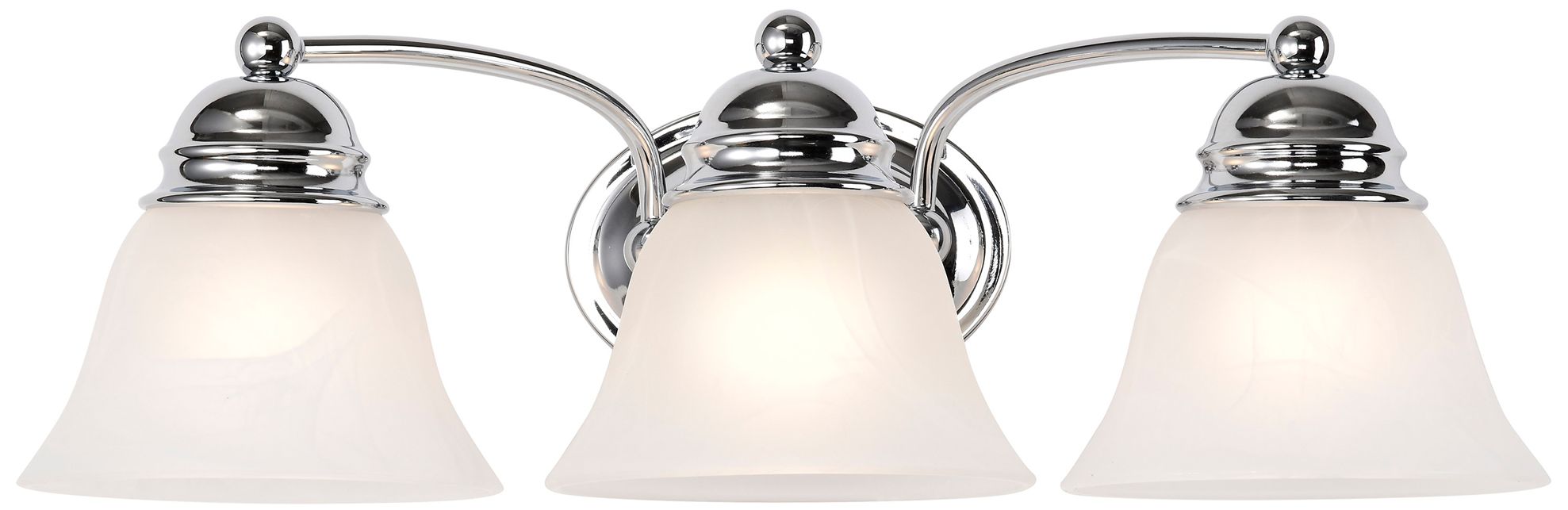 Empire; 3 Light; 21 in.; Vanity with Alabaster Glass Bell Shades