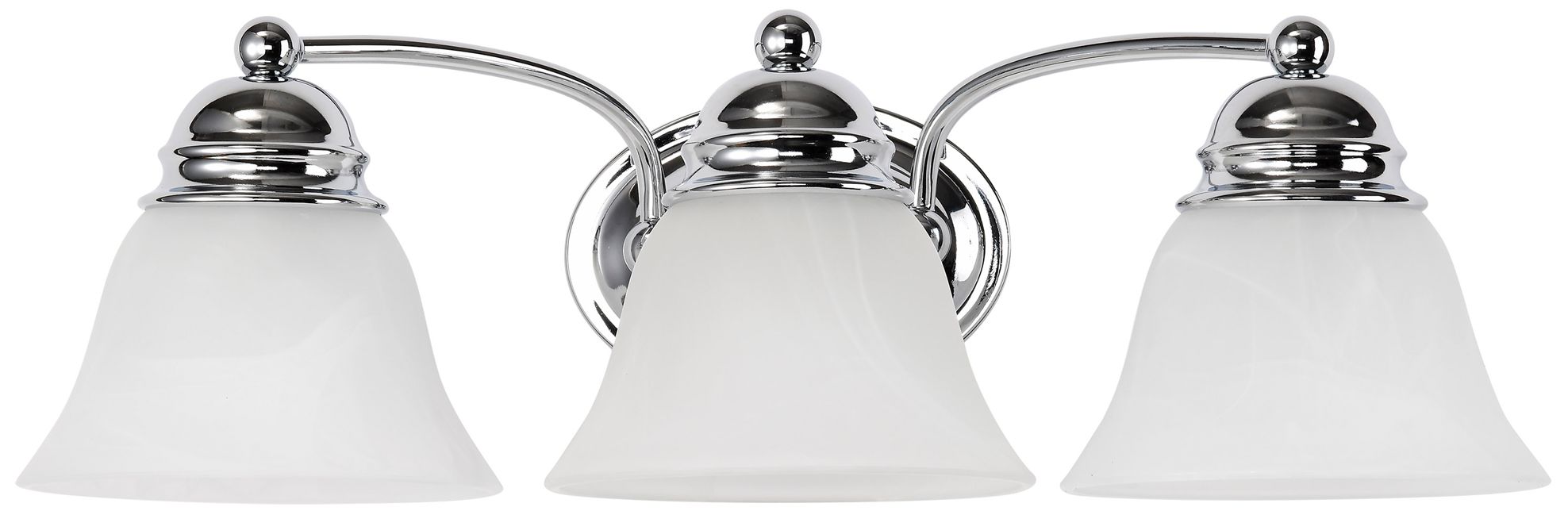 Empire; 3 Light; 21 in.; Vanity with Alabaster Glass Bell Shades