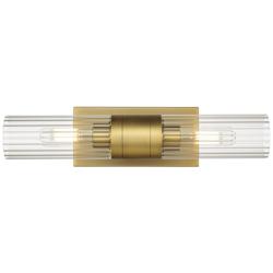 Empire 4 1/2"H Brushed Brass 2-Light Sconce with Clear Glass
