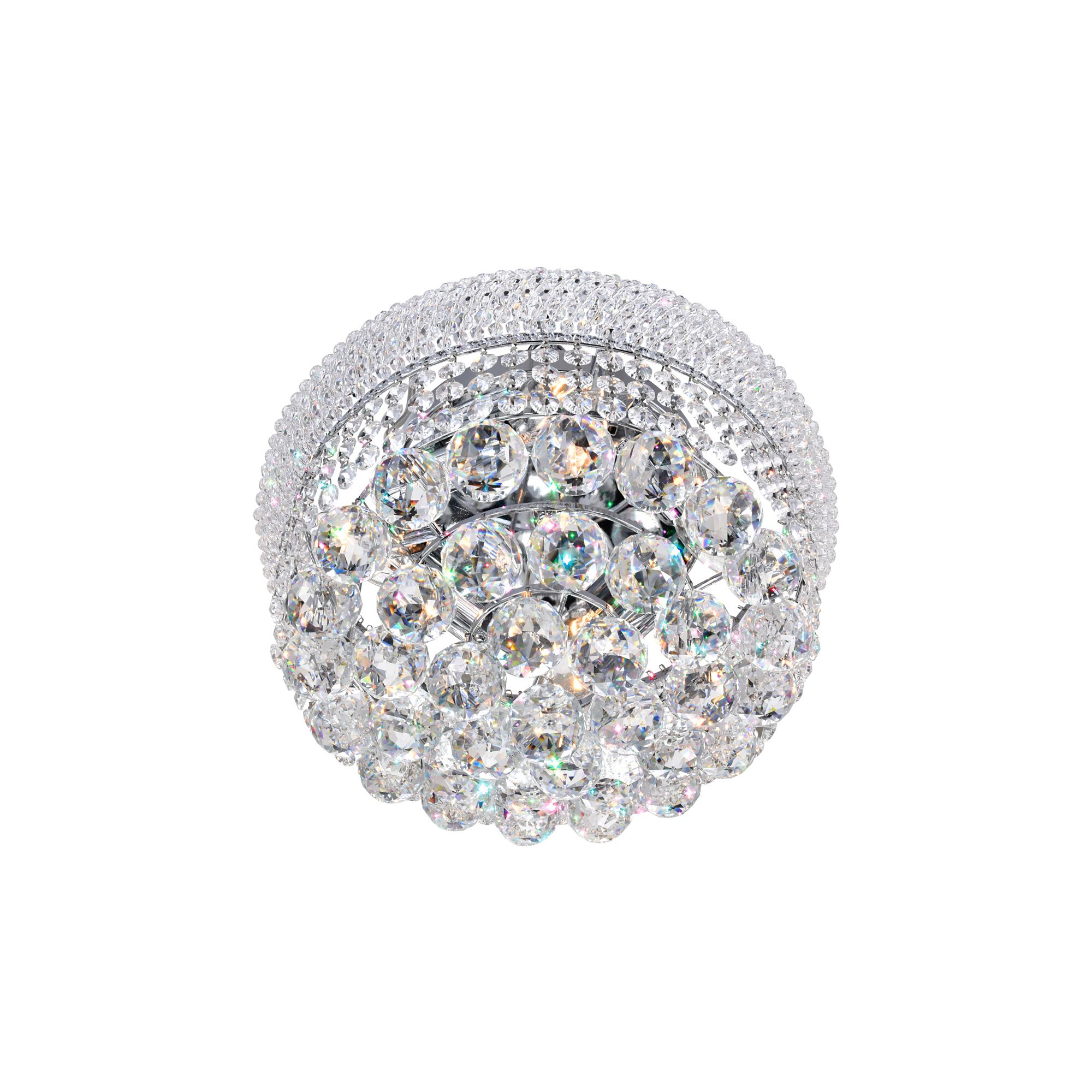 Image 2 Empire 4 Light 14in Chrome Flush Mount with Crystals more views