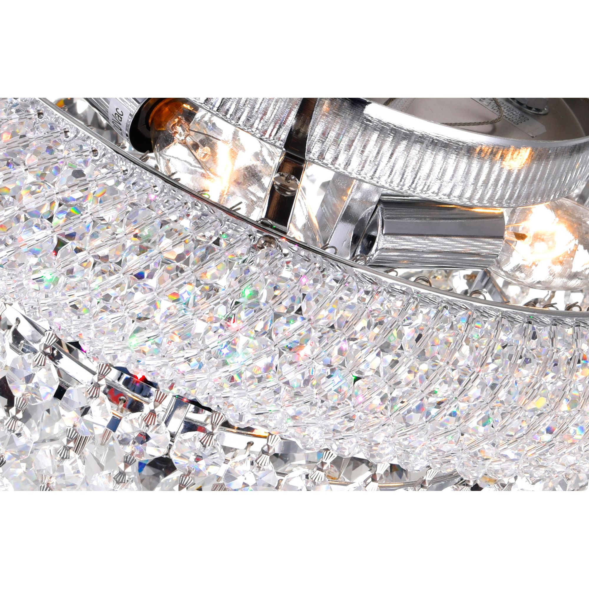 Image 3 Empire 4 Light 14in Chrome Flush Mount with Crystals more views