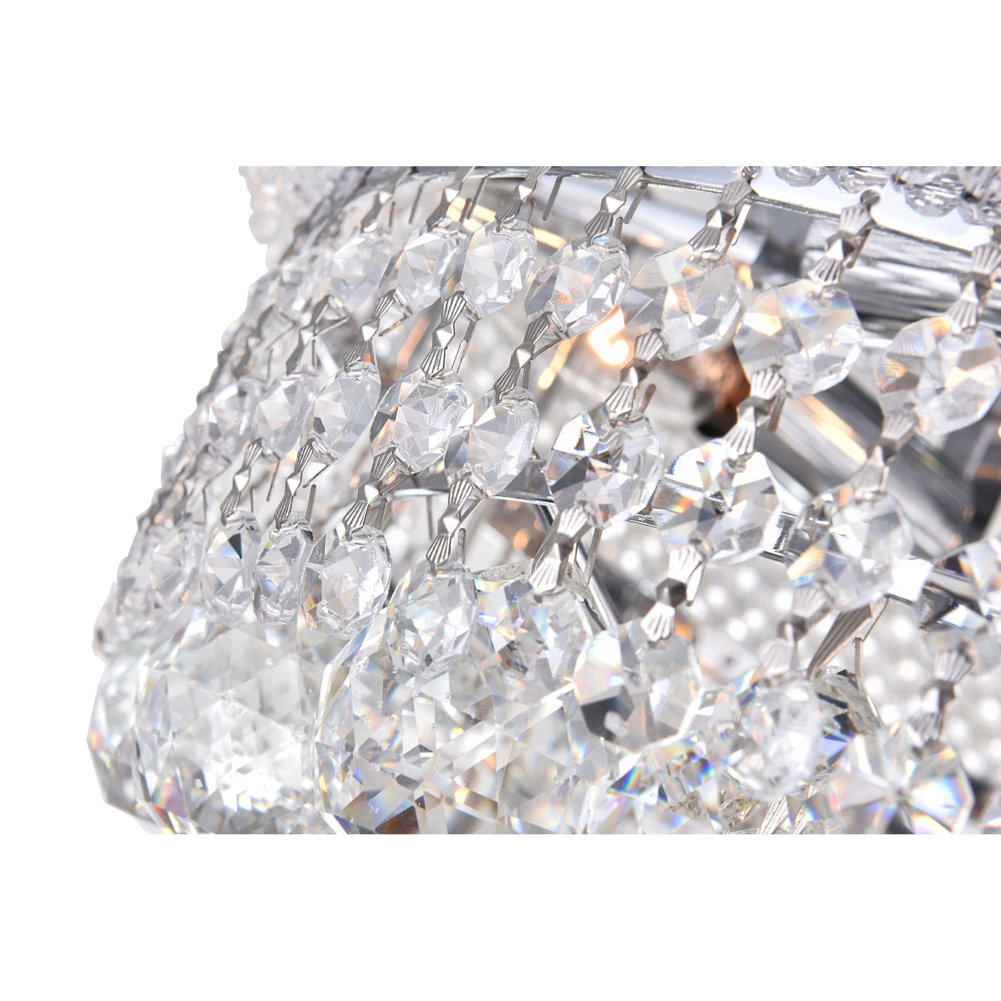 Image 5 Empire 4 Light 14in Chrome Flush Mount with Crystals more views