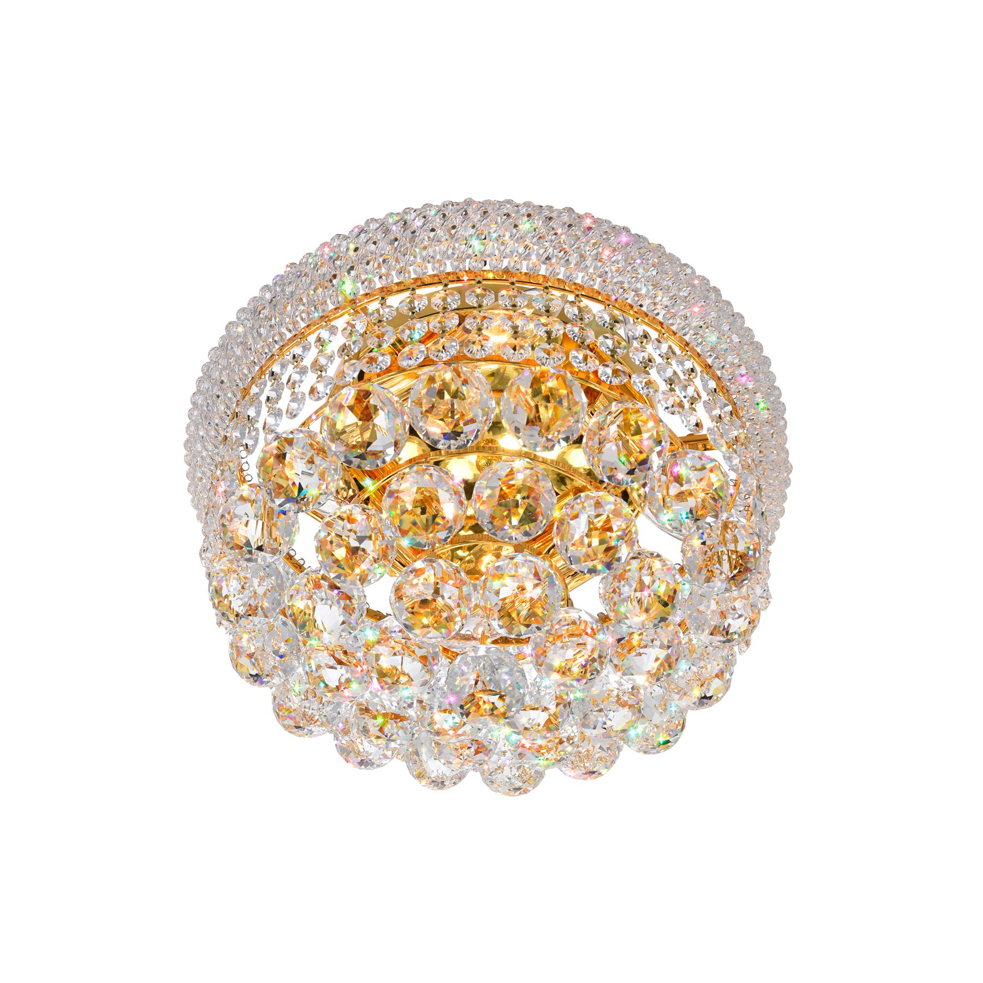 Image 2 Empire 4 Light 14in Gold Flush Mount with Crystals more views