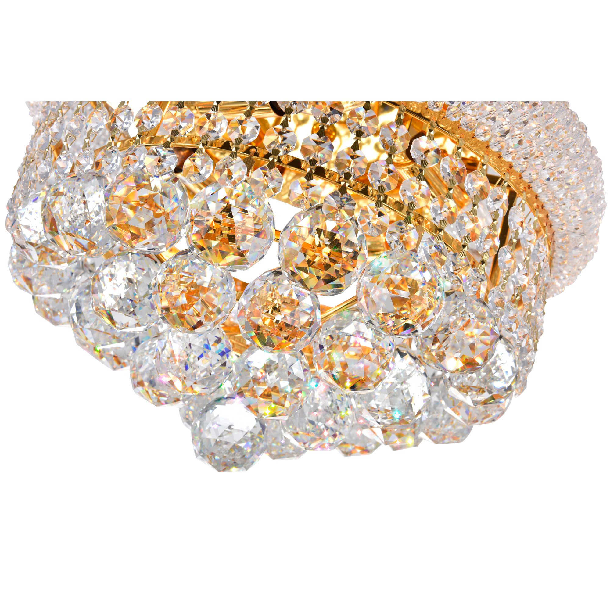 Image 4 Empire 4 Light 14in Gold Flush Mount with Crystals more views
