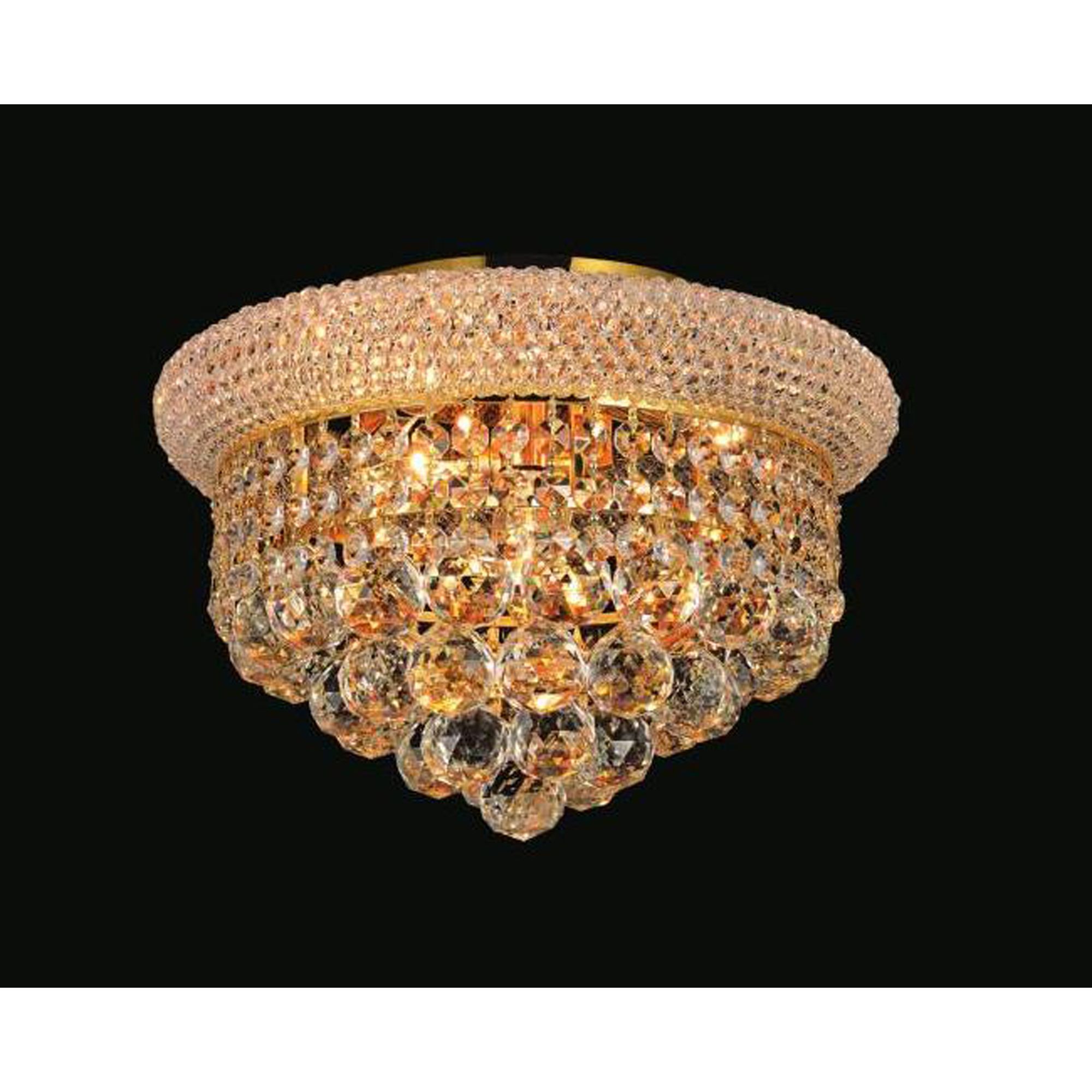 Image 5 Empire 4 Light 14in Gold Flush Mount with Crystals more views