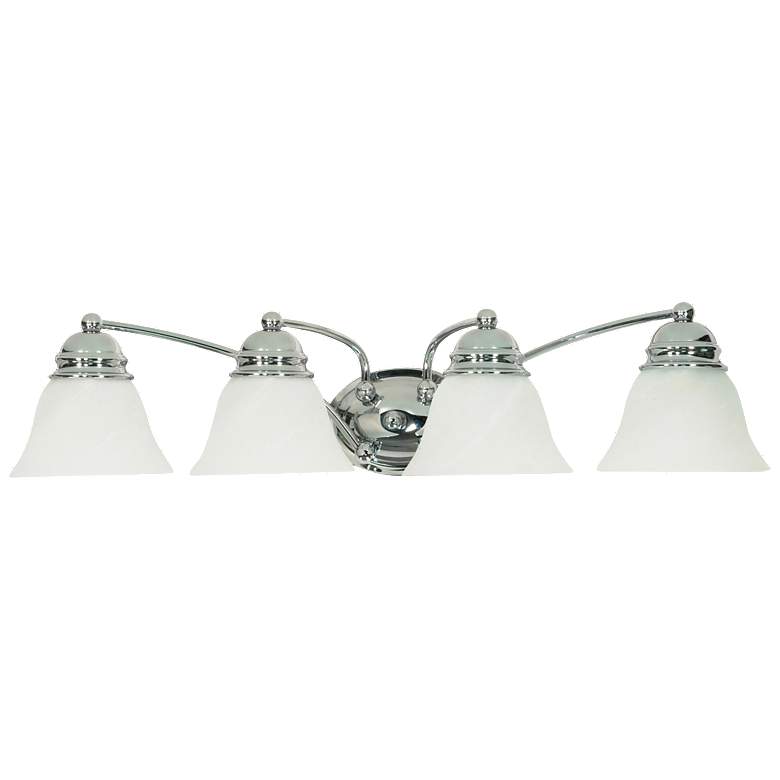 Image 1 Empire; 4 Light; 29 in.; Vanity with Alabaster Glass Bell Shades