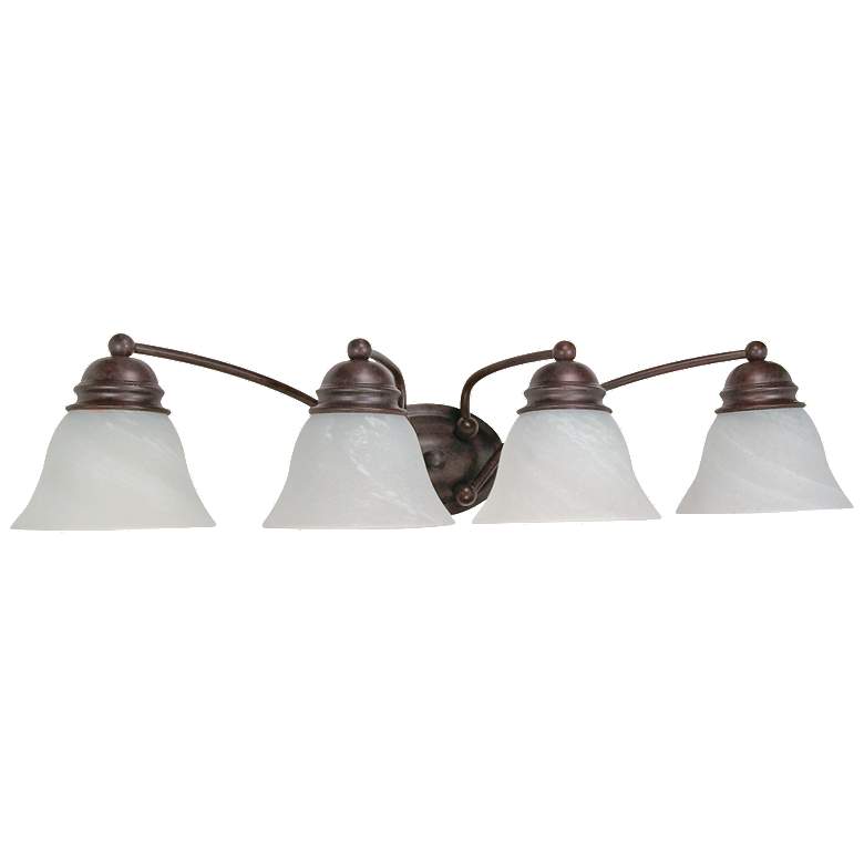 Image 1 Empire; 4 Light; 29 in.; Vanity with Alabaster Glass Bell Shades