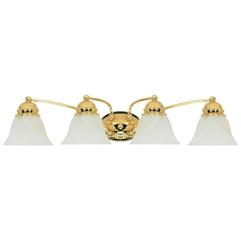 Image 1 Empire; 4 Light; 29 in.; Vanity with Alabaster Glass Bell Shades