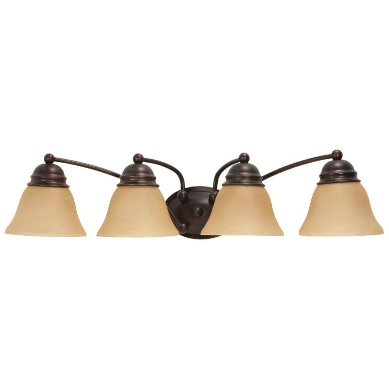 Image 1 Empire; 4 Light; 29 in.; Vanity with Champagne Linen Washed Glass