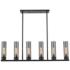 Empire 44.25"W 6 Light Black Stemmed Linear Pendant w/ Smoke Shade