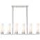 Empire 44.25"W 6 Light Polished Nickel Stem Linear Pendant w/ White Sh