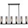 Empire 44.25"W 6 Light Stem Hung Matte Black Linear Pendant w/ Smoke S