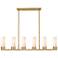 Empire 44 1/4" Wide Brass and White Glass Linear Chandelier
