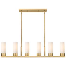 Empire 44 1/4" Wide Brass and White Glass Linear Chandelier Empire 44 1/4" Wide Brass and White Glass Linear Chandelier