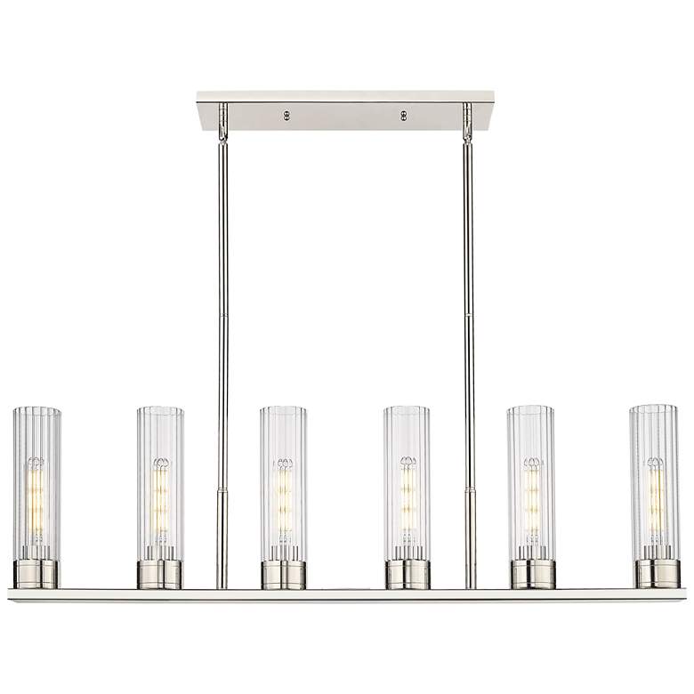 Image 1 Empire 44 1/4" Wide Polished Nickel 6-Light Linear Pendant