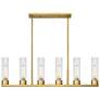 Empire 44 1/4"W Brushed Brass Linear Pendant w/ Clear Glass