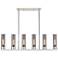 Empire 44"W 6 Light Stemmed Polished Nickel Linear Pendant w/ Smoke Sh