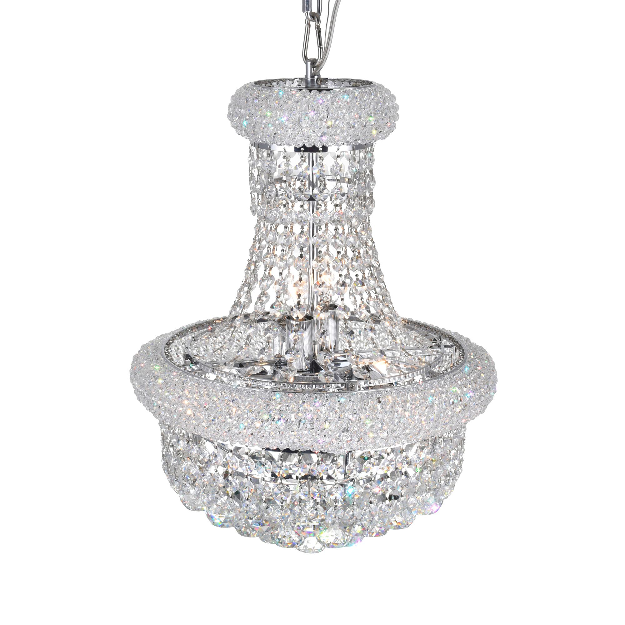 Image 3 Empire 6 Light 14in Chrome Chandelier with Crystals more views