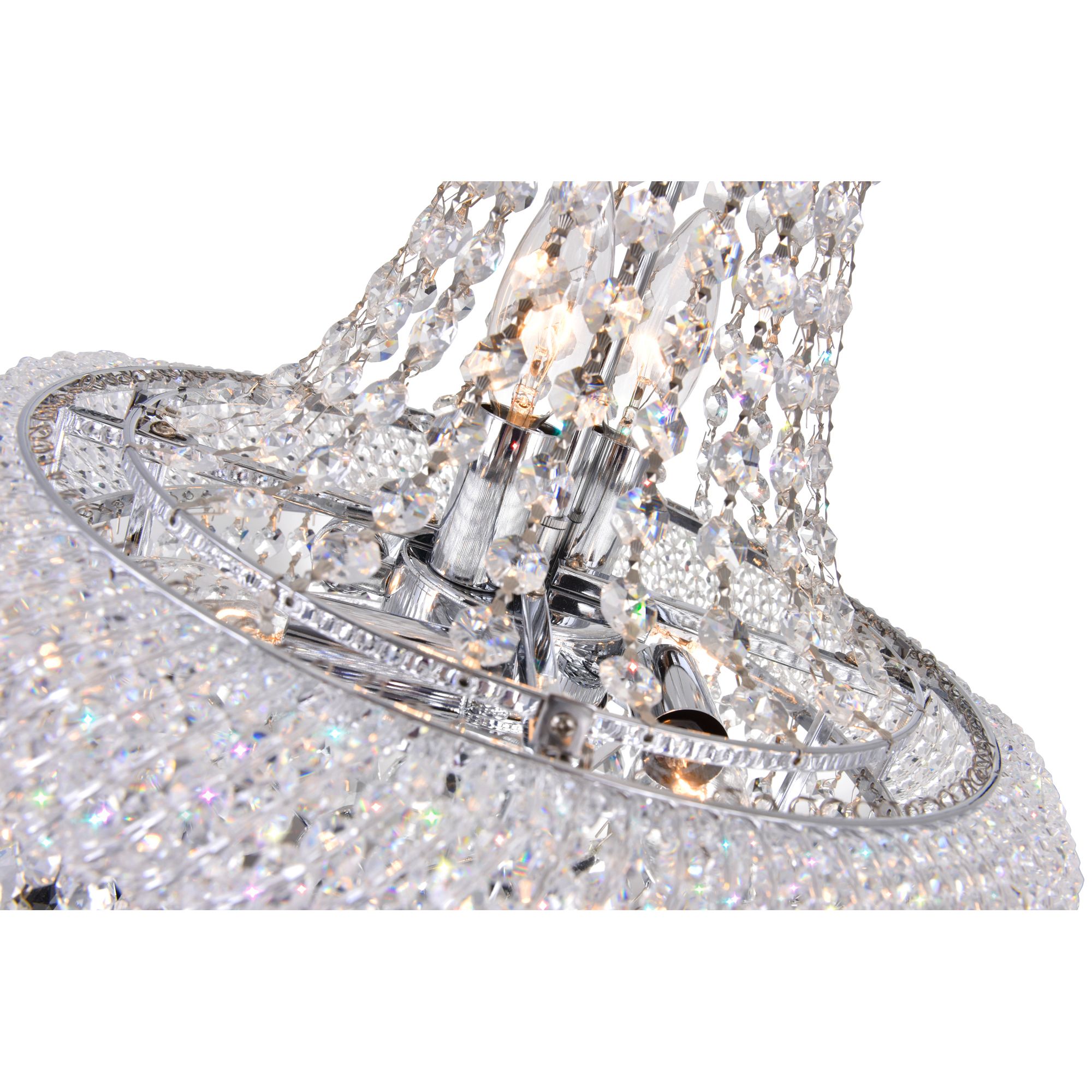 Image 5 Empire 6 Light 14in Chrome Chandelier with Crystals more views