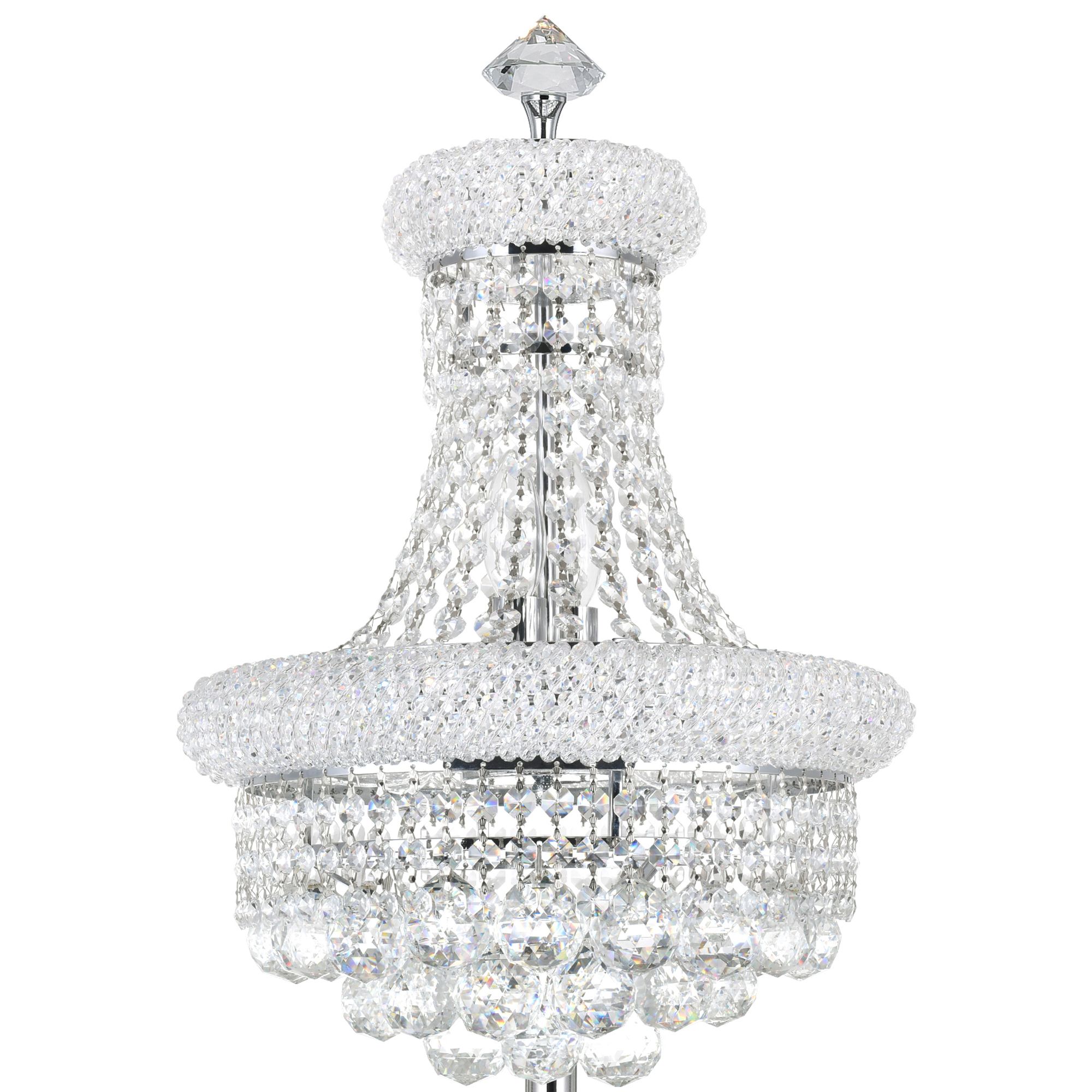 Image 2 Empire 6 Light 14in Chrome Table Lamp with Crystals more views