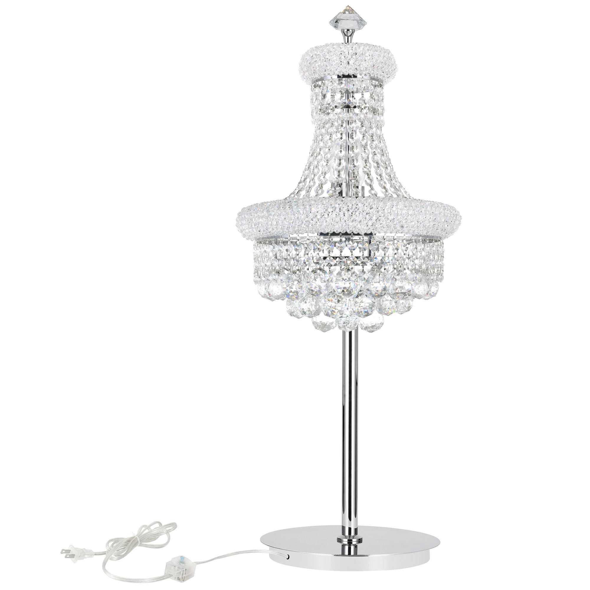 Image 6 Empire 6 Light 14in Chrome Table Lamp with Crystals more views